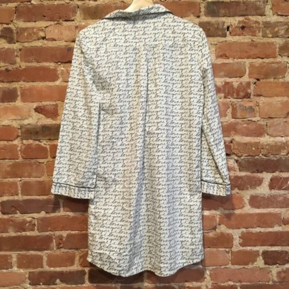 Tory Burch “I Love You” Buttoned Sleepshirt Size Small - Picture 8 of 10